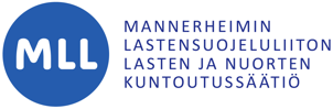 Mannerheimin Lastensuojeluliiton Lasten ja Nuorten Kuntoutussäätiön logo, sinivalkoinen, teksti